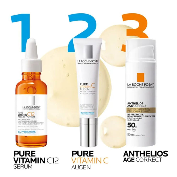 La Roche-Posay Pure Vitamin C12 Serum antioxidatives Hautbild erneuerndes  Anti-Falten Serum-Konzentrat, 30 ml Lösung